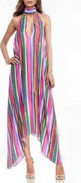 Jewel Badgley Mischka Stripe Shark-Bite Hem Sundress