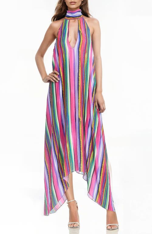 Jewel Badgley Mischka Stripe Shark-bite Hem Sundress