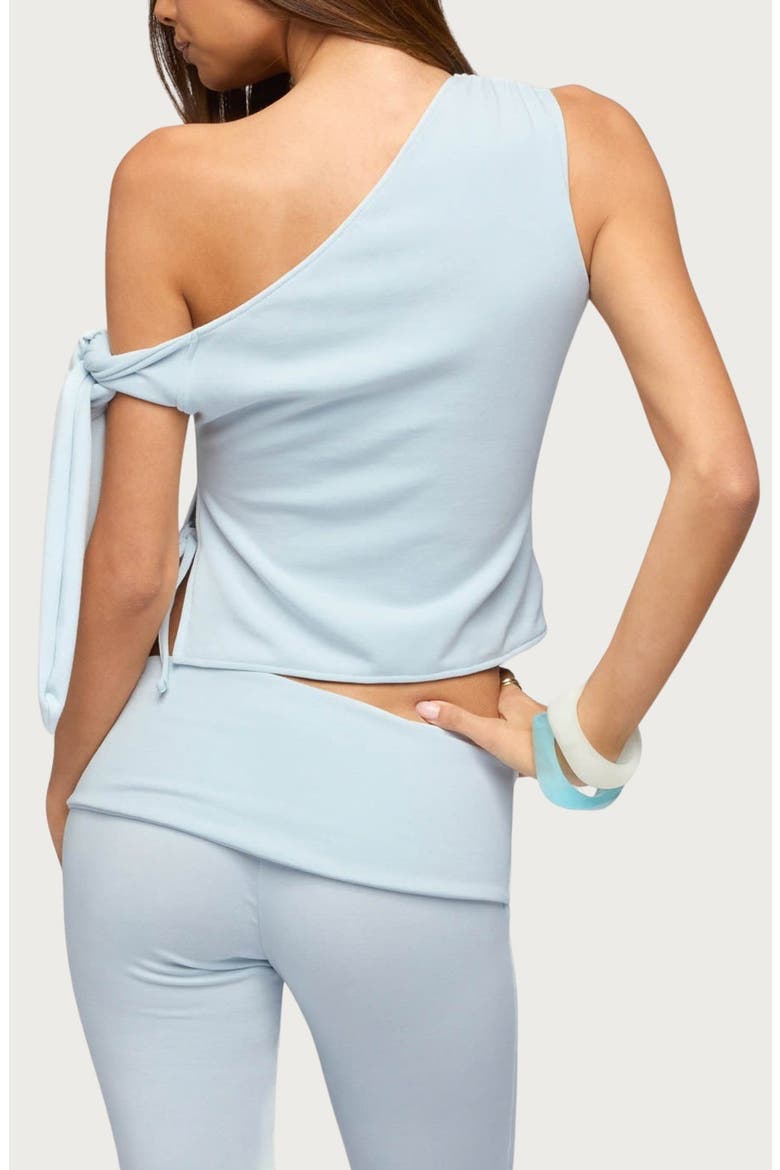 Adara Tied One Shoulder Top, Alternate, color, LIGHT-BLUE