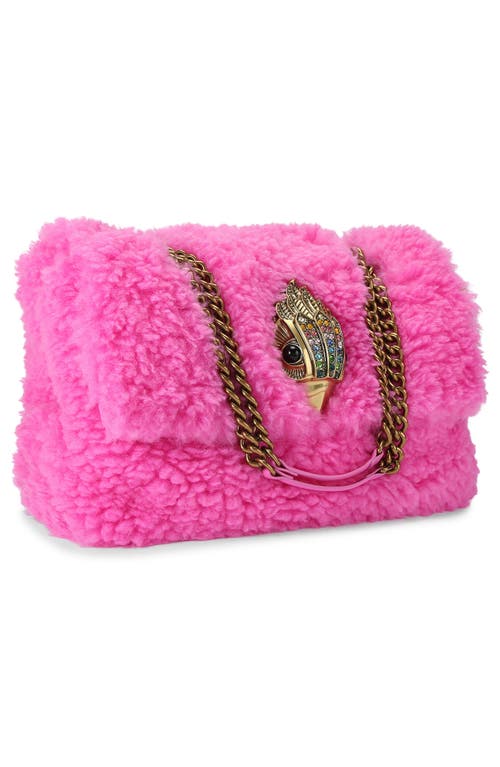 Kurt Geiger London Large Kensington Faux Fur Shoulder Bag In Pink