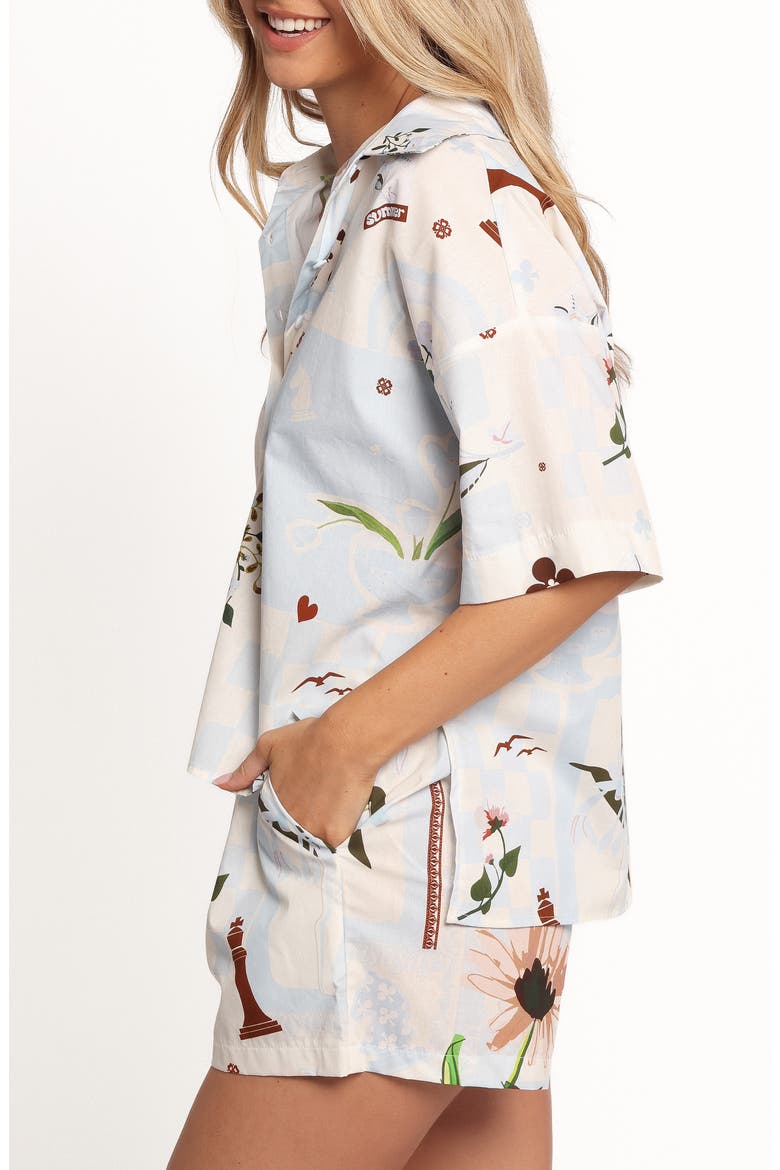 Jaymes Oversized Cotton Camp Shirt, Alternate, color, BLUE FLORAL