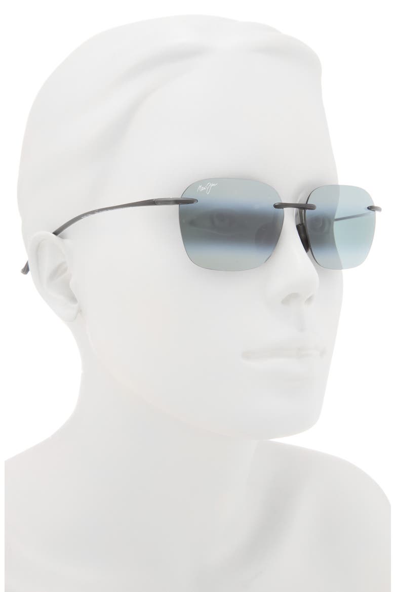Polarized Rectangular Sunglasses, 50mm, Alternate, color, GREY GREY GREY