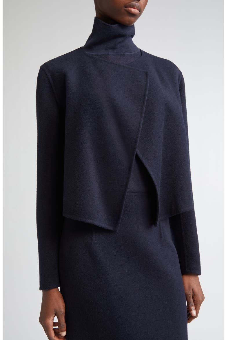 Foldover Front Double Face Wool & Cashmere Jacket, Alternate, color, INK