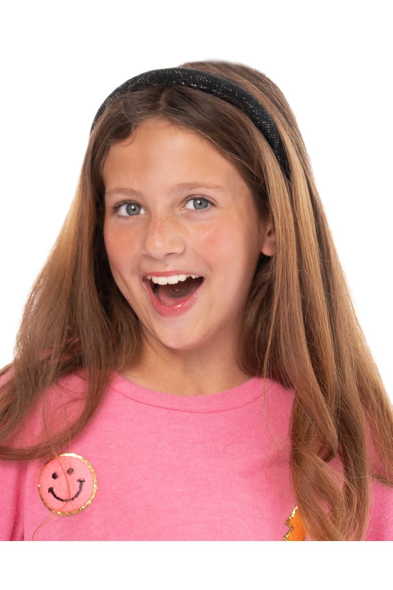 1" crystal puff headband, Alternate, color, Black