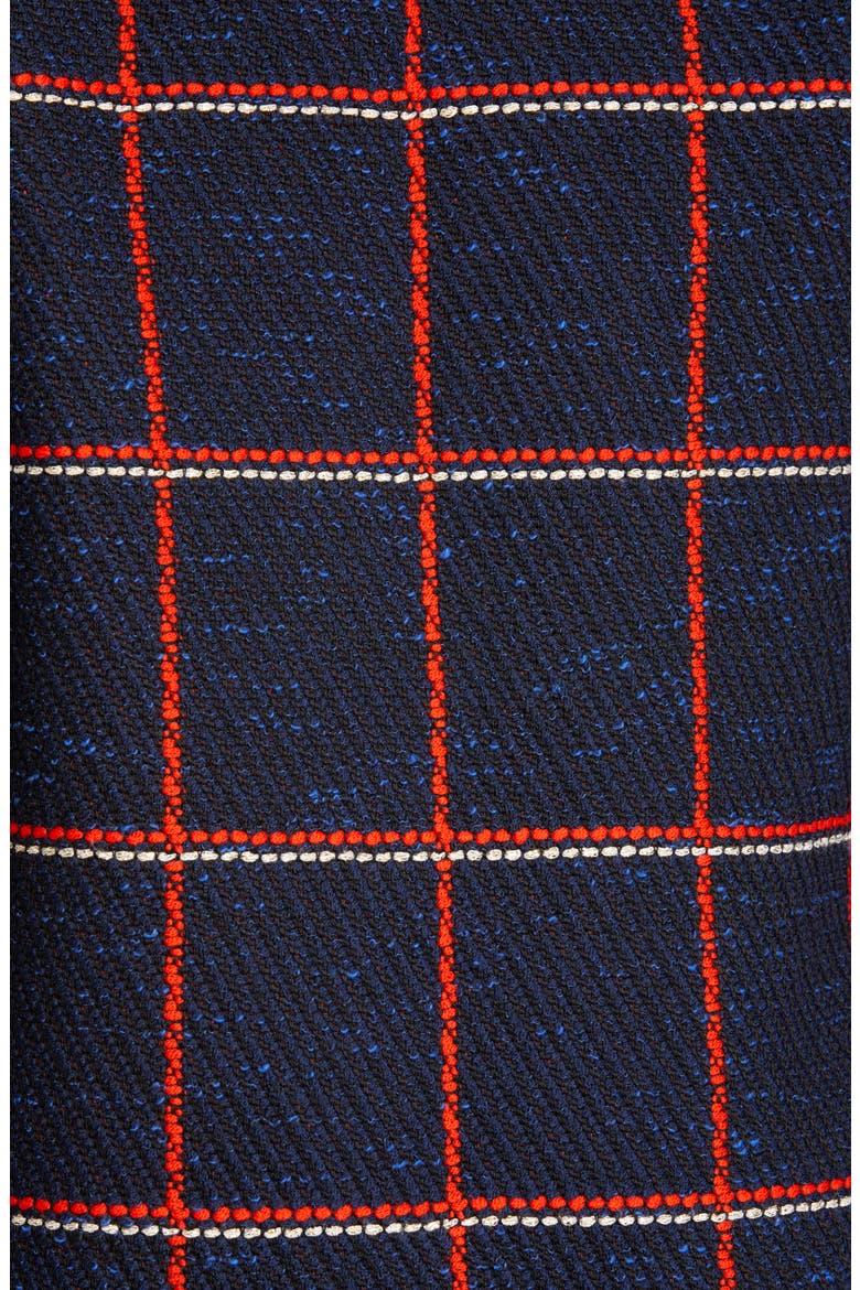 Maritime Plaid Knit High/Low Jacket, Alternate, color, NAVY/ GERANIUM MULTI