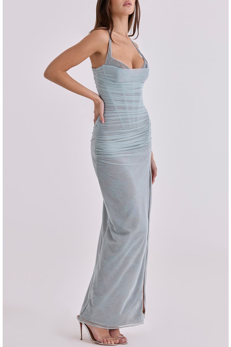 Lini Sleeveless Mesh Gown, Alternate, color, BABY BLUE