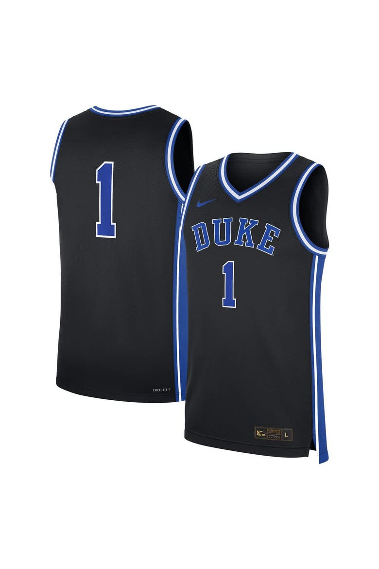 Men's Nike #1 Black Duke Blue Devils Alternate Replica Jersey, Main, color, Black