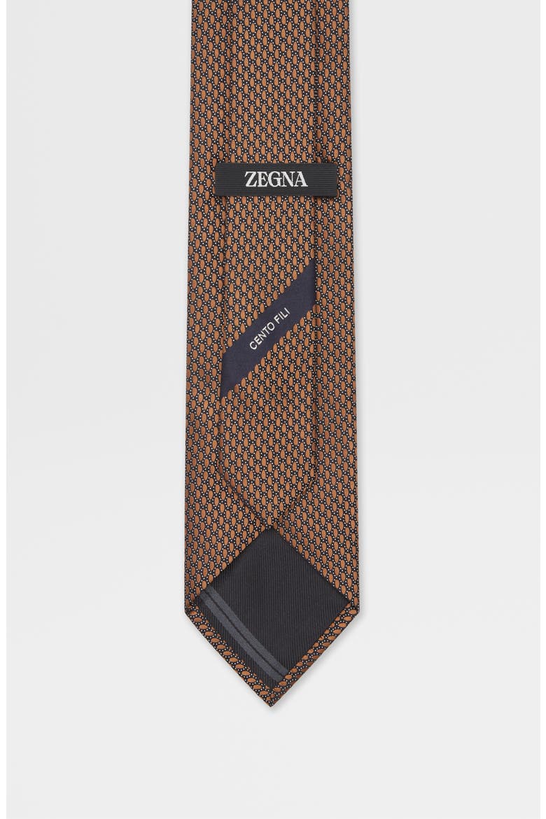 Cento Fili Dot Jacquard Silk Tie, Alternate, color, VICUNA