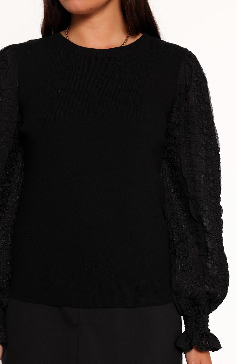 Petal & Pup Misah Mixed Media Top, Alternate, color, Black