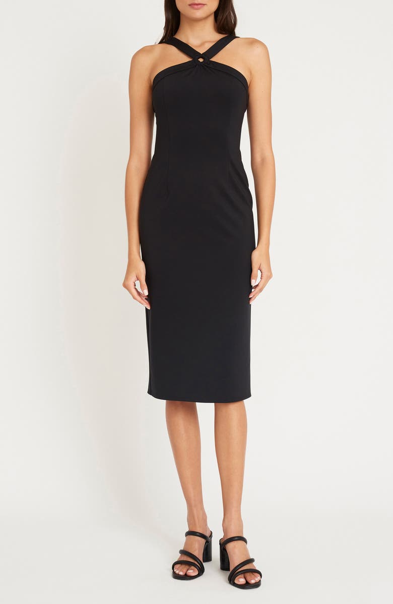 Luxely Louis Halter Neck Sheath Dress, Main, color, 