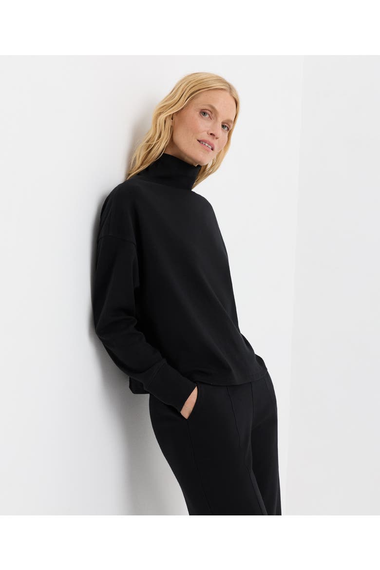 Organic Cotton Roam Funnel Neck Top, Alternate, color, Black
