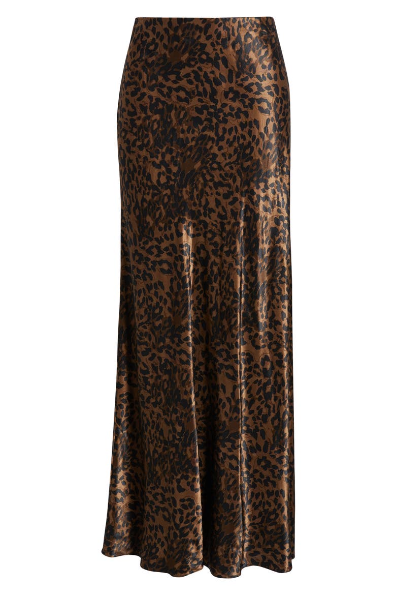Romina Satin Maxi Skirt, Alternate, color, GINGER SPOTTED