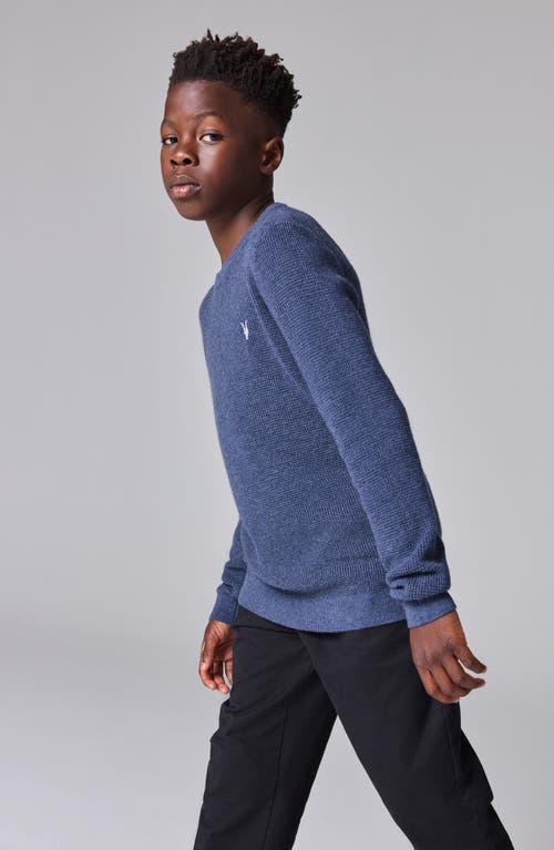Smallsaints By Allsaints Kids' Ramskull Logo Waffle Knit Sweater In Blue