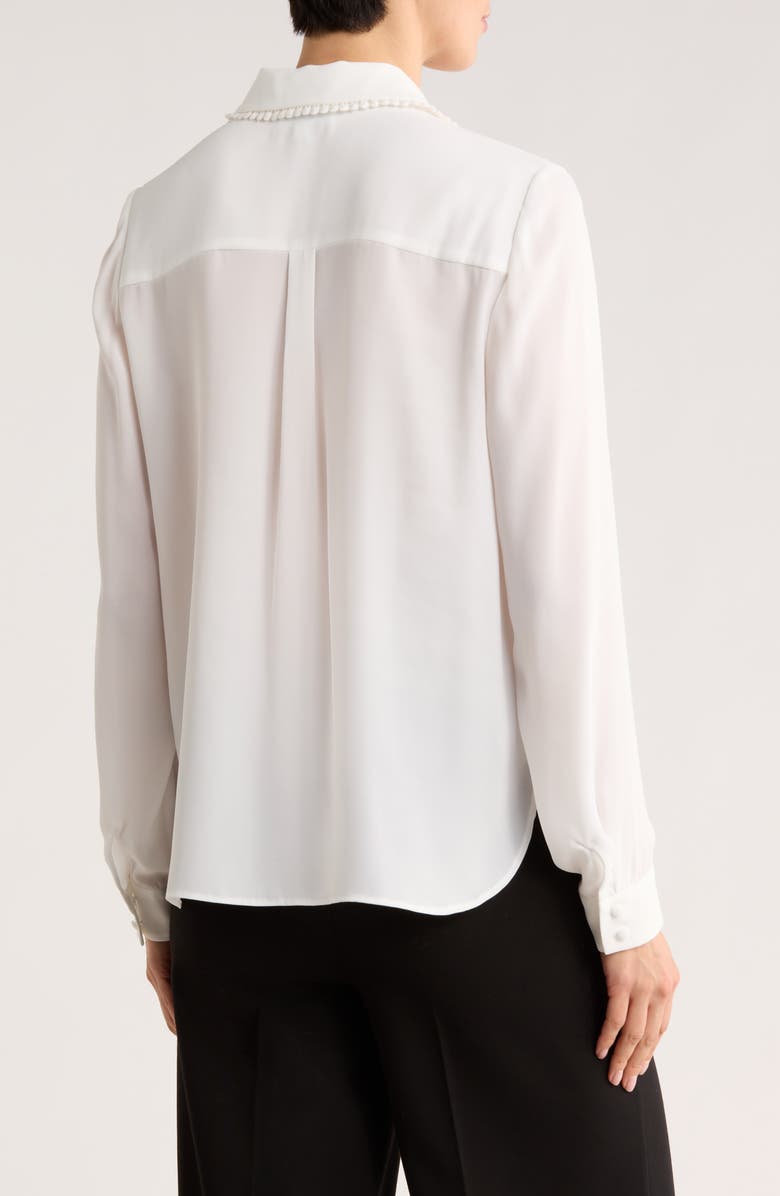 Gemma + Jane Lace Trim Button-Up Shirt, Alternate, color, Ivory