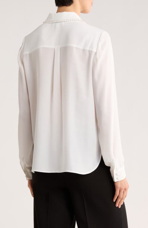 Gemma + Jane Lace Trim Button-up Shirt In White
