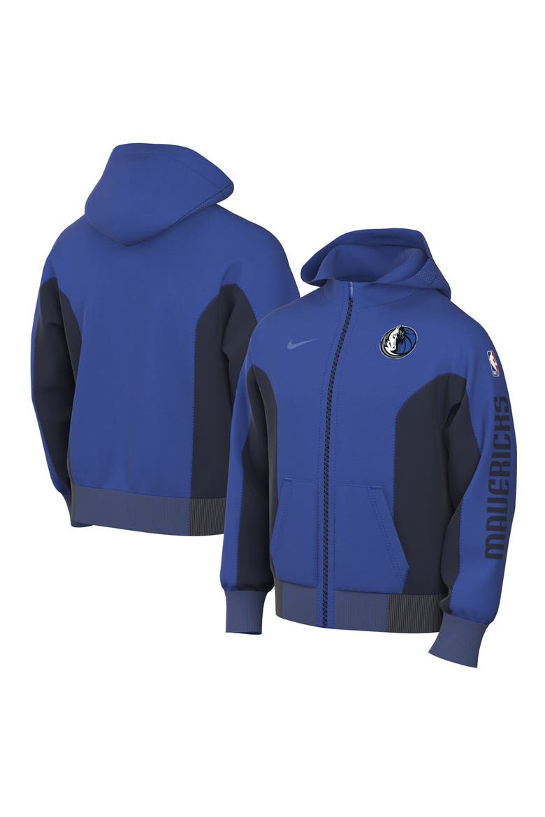 Men's Nike Blue Dallas Mavericks 2023/24 Authentic Showtime Full-Zip Hoodie, Alternate, color, Blue