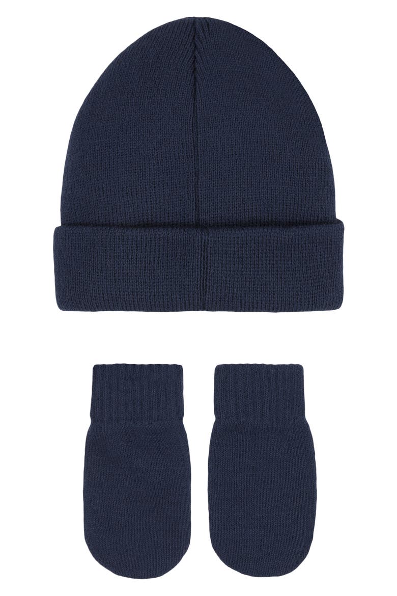 Snow Runner Beanie & Mittens Set, Alternate, color, OBSIDIAN