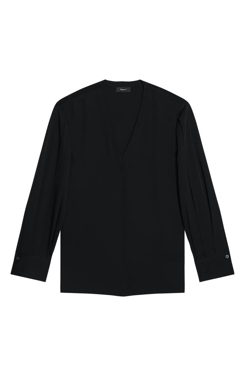 Theory Woven Silk Shirt, Alternate, color, Black