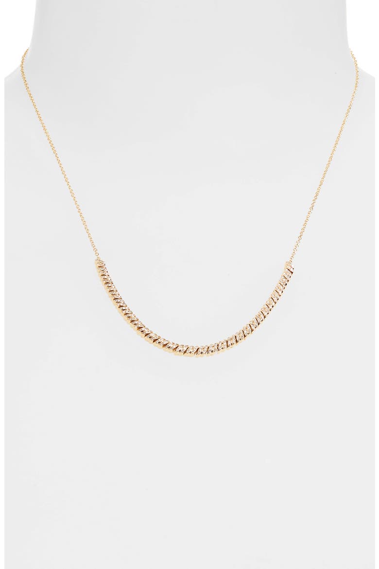 Diamond Twist Frontal Necklace, Alternate, color, YELLOW GOLD