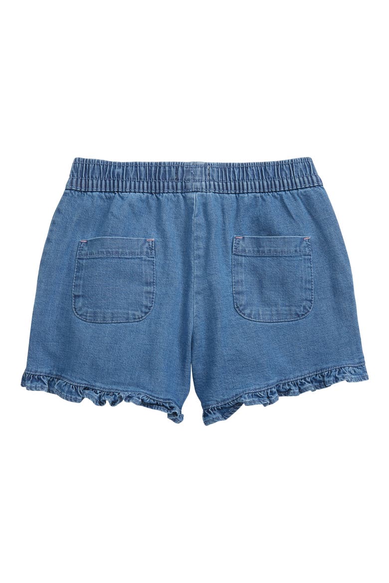 Kids' Frill Hem Shorts, Alternate, color, CHAMBRAY