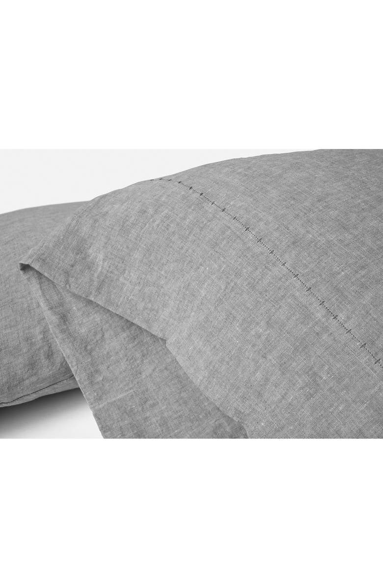 Coyuchi Relaxed Organic Linen Pillowcase, Alternate, color, Slate Chambray