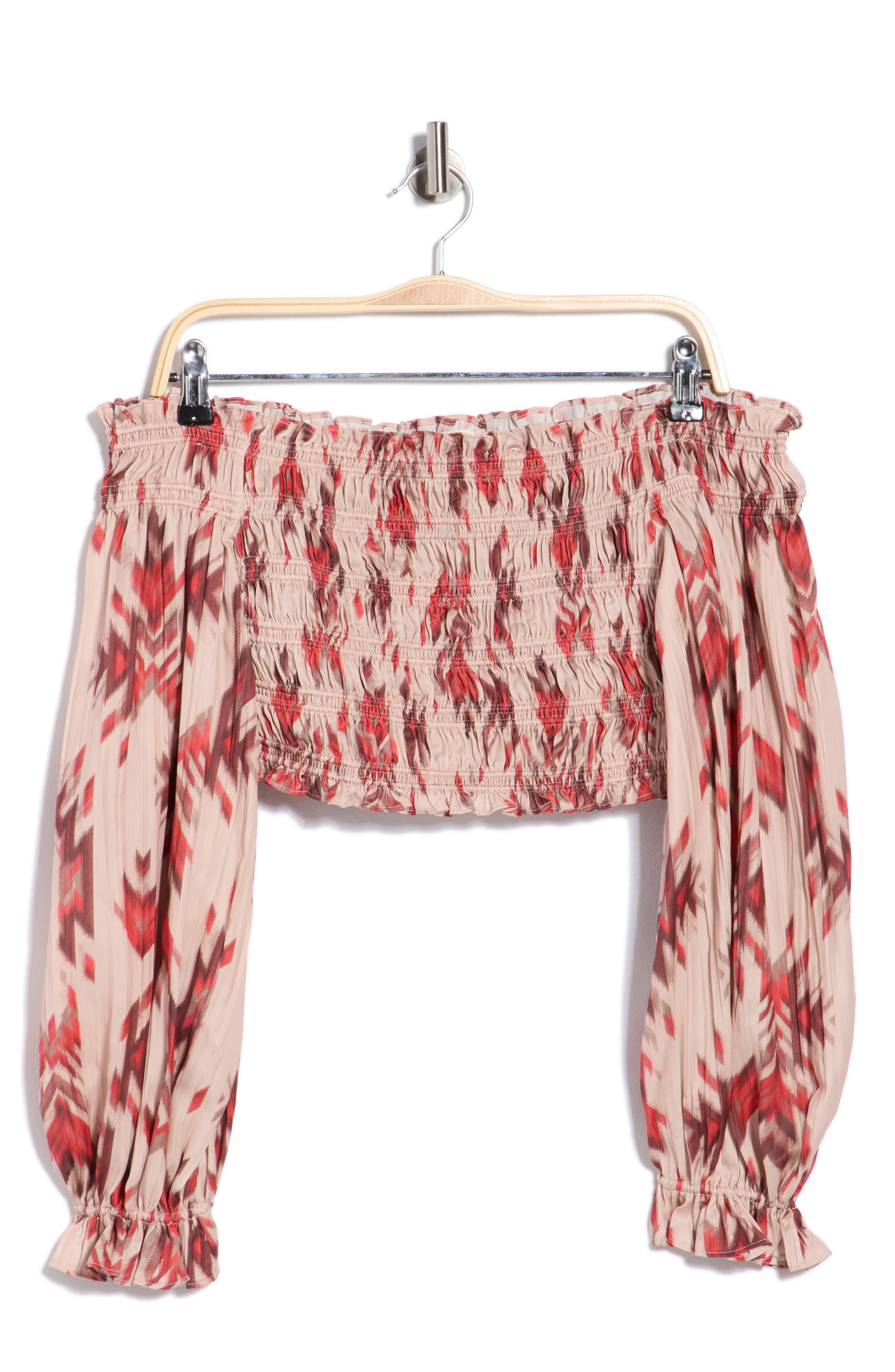L'AGENCE Graciela Smocked Off-the-Shoulder Top