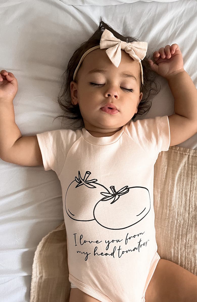 L'ovedbaby Tomato Organic Cotton Graphic Bodysuit, Alternate, color, Blush Tomatoes