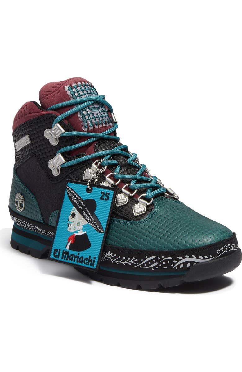 Timberland Euro Hiker Mid Hiking Boot, Main, color, Teal Full Grain