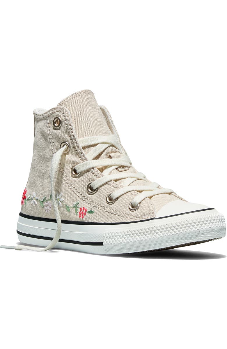 Converse Kids' Chuck Taylor All Star Blooming Canvas High Top Sneaker, Main, color, Classic Ecru