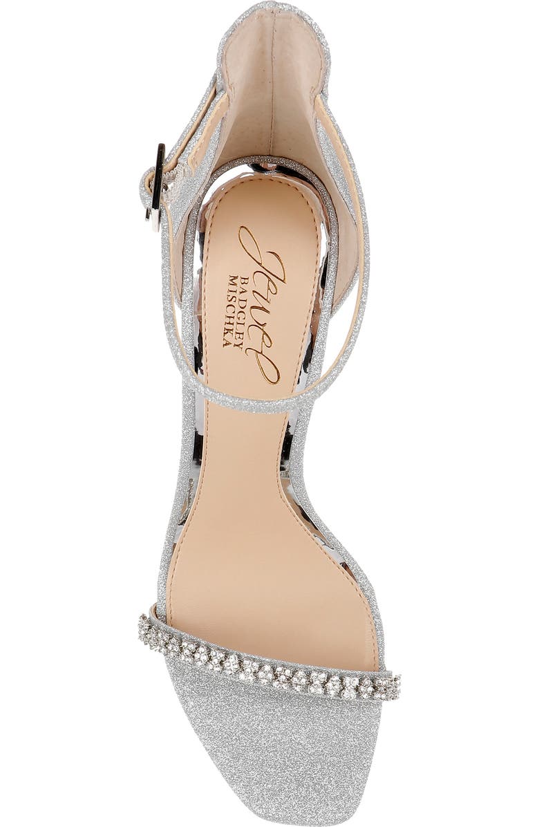 Jewel Badgley Mischka Adriane Jeweled Strap Sandal, Alternate, color, Silver