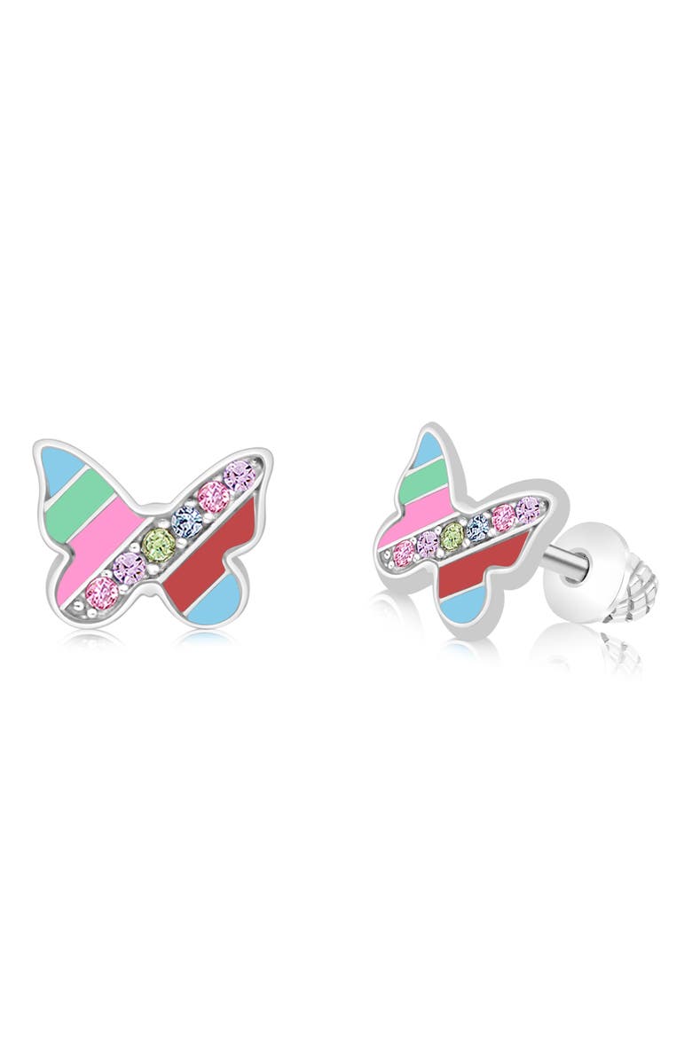 Chanteur Kids' Butterfly Stud Earrings, Main, color, Rainbow Multi