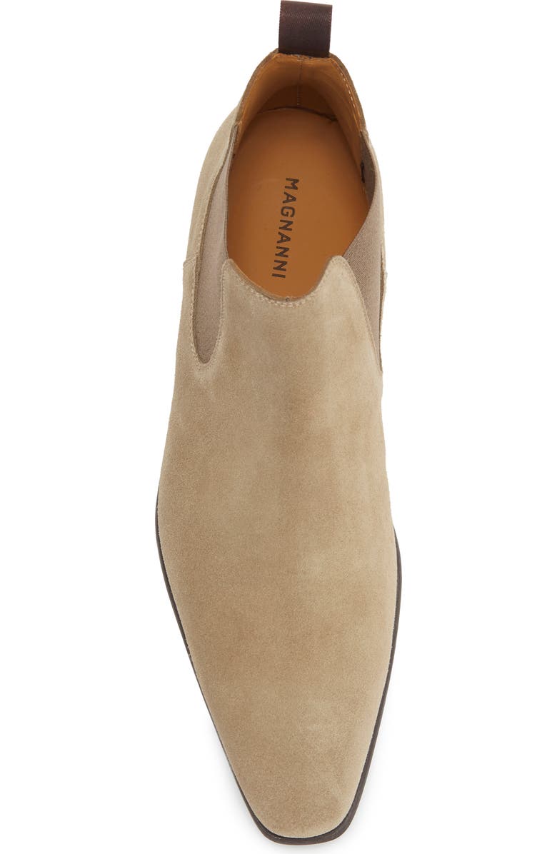 Magnanni Shaw Suede Chelsea Boot, Alternate, color, Taupe