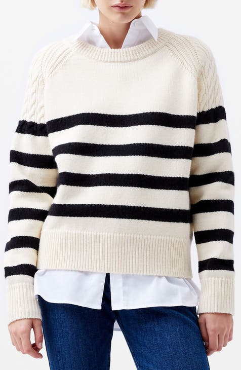 Nordstrom Cashmere cheapest Striped Asymmetrical Sweater