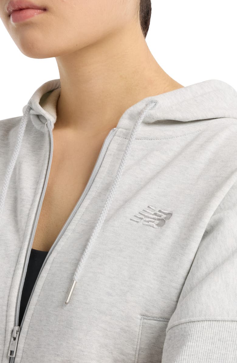 New Balance French Terry Crop Zip Hoodie, Alternate, color,