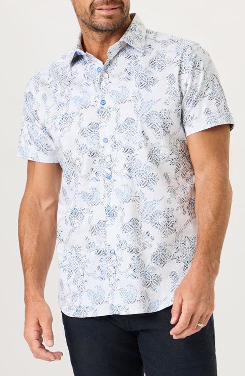 Digsby Print Stretch Cotton Short Sleeve Shirt