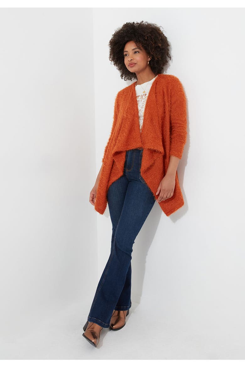 Fuzzy Cascade Cardigan, Main, color, BURNT ORANGE