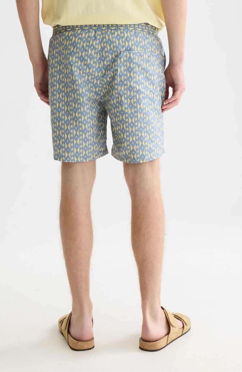 Scotch & Soda Geo Print Midlength Swim Trunks, Alternate, color, 