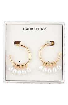 BaubleBar Miss Pearl-Sonality Hoop Earrings