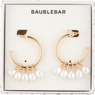 BaubleBar Miss Pearl-Sonality Hoop Earrings