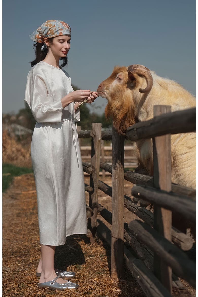 Aven 3/4 Sleeve Raglan Dress, Alternate, color, white-pearl