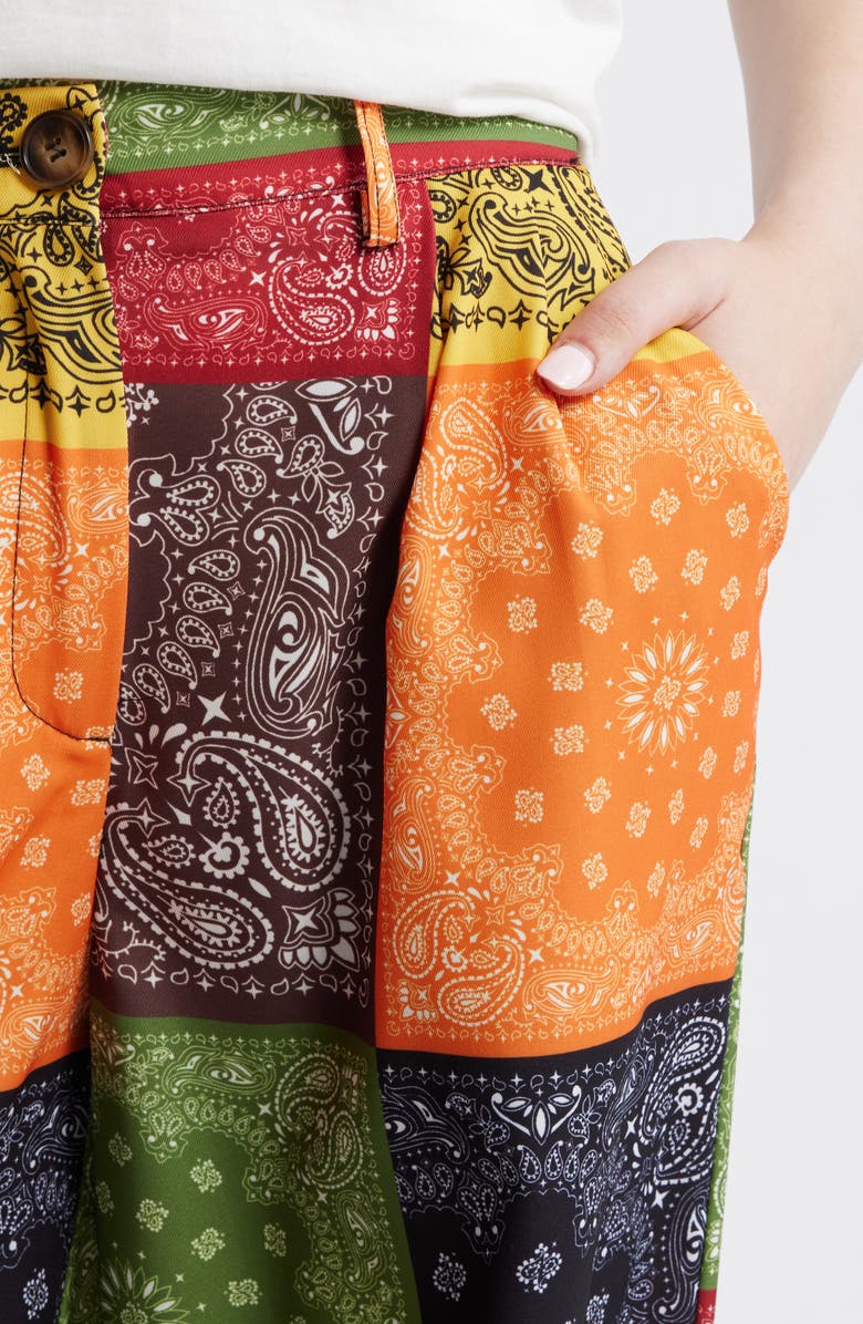 Dressed in Lala Never Taking These Off Colorblock Bandana Wide Leg Pants, Alternate, color, Multicolor Bandana