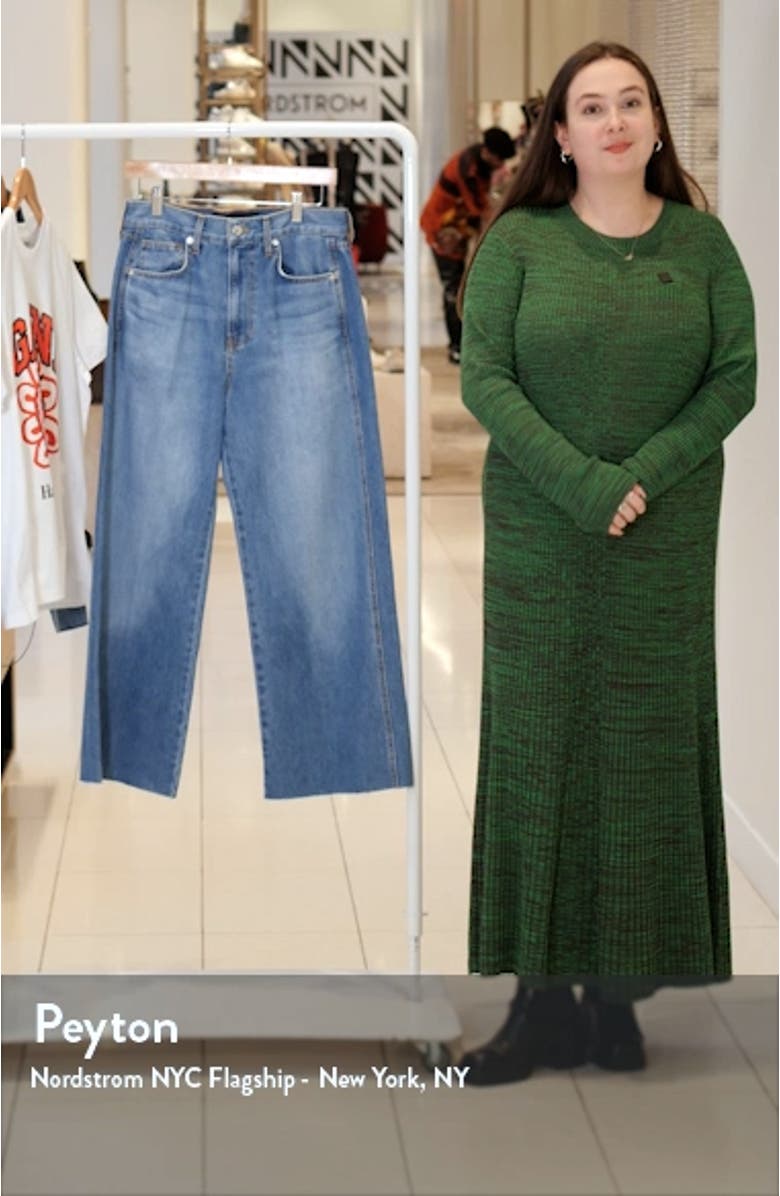 Taylor Raw Hem High Waist Crop Wide Leg Jeans, sales video thumbnail