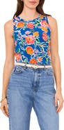 Vince Camuto Floral Back Keyhole Tank