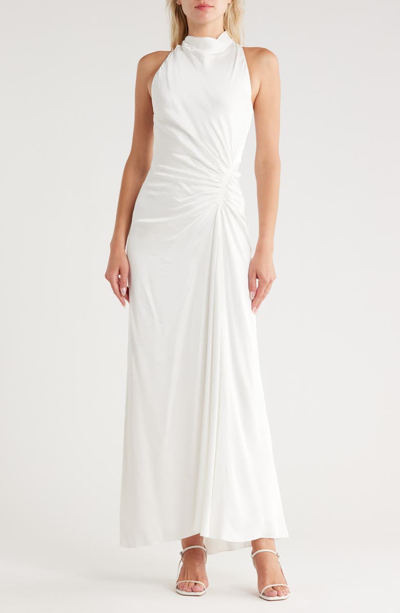 A.L.C. Inez Funnel Neck Gown, Main, color, Pearl