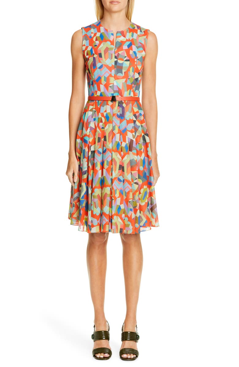 Akris Summer Print Cotton Voile Dress, Main, color,
