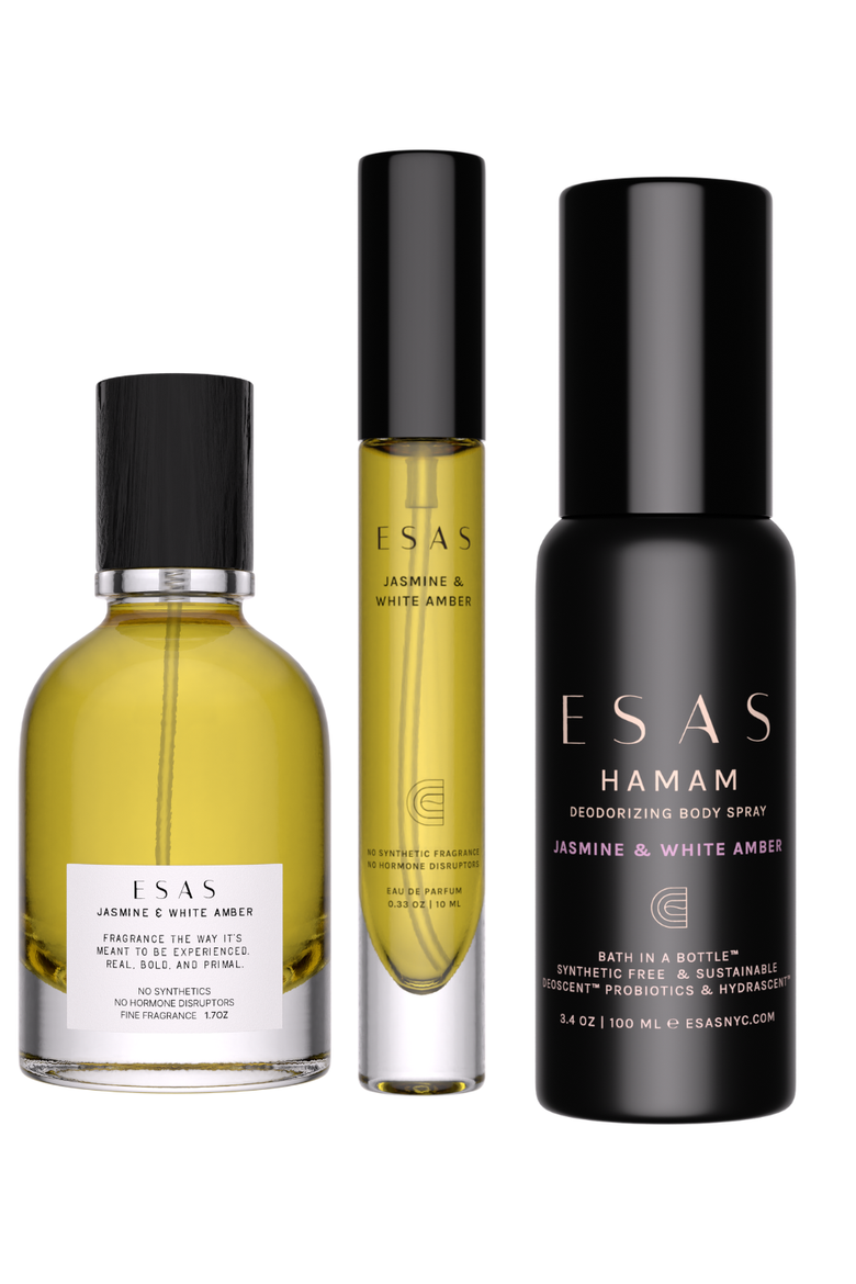 Jasmine & White Amber Organic Eau de Parfum Gift Set, Main, color, Yellow
