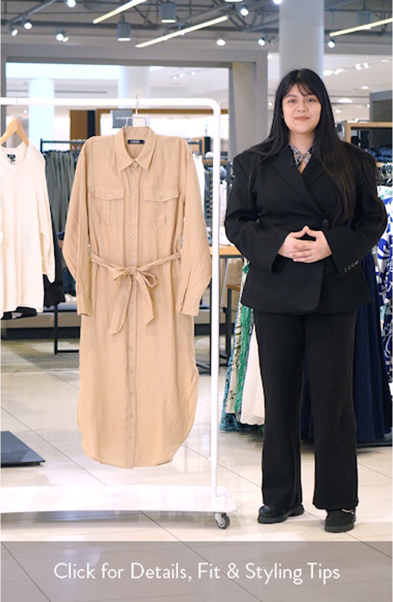 Long Sleeve Linen Shirtdress, sales video thumbnail