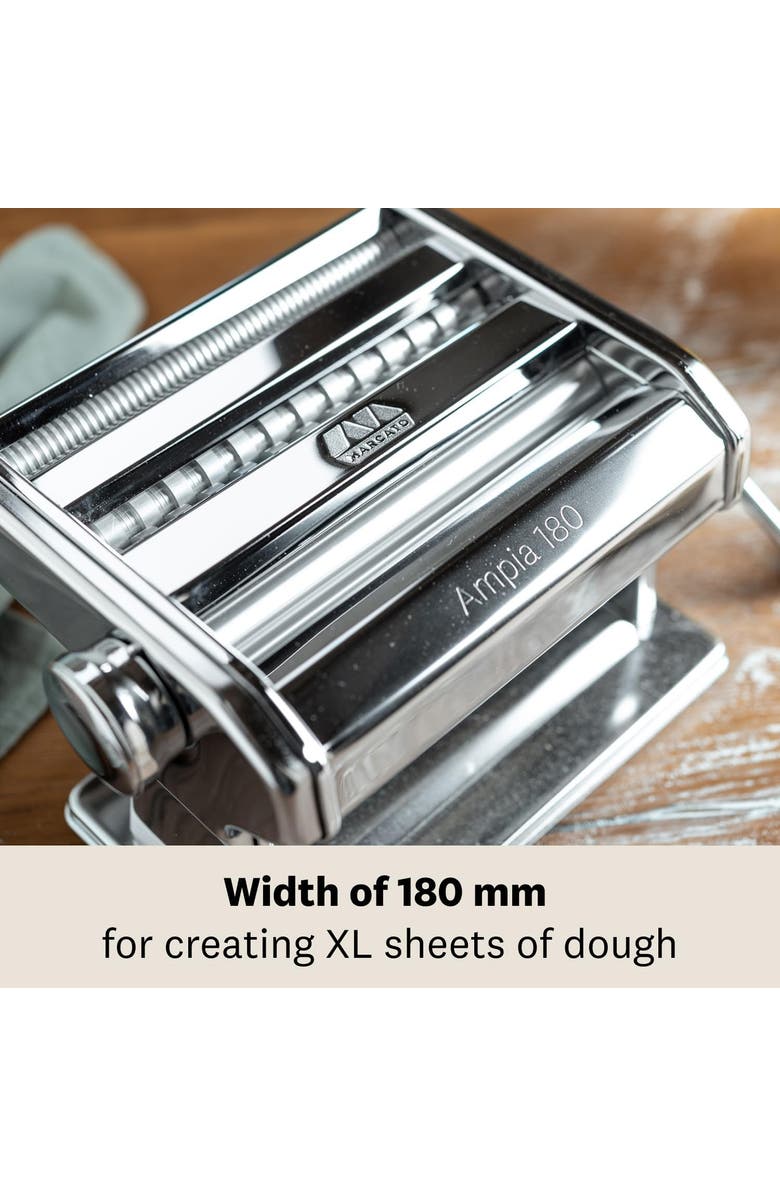 Marcato Atlas Ampia 180 Pasta Machine, Made In Italy, Silver, Alternate, color, Silver