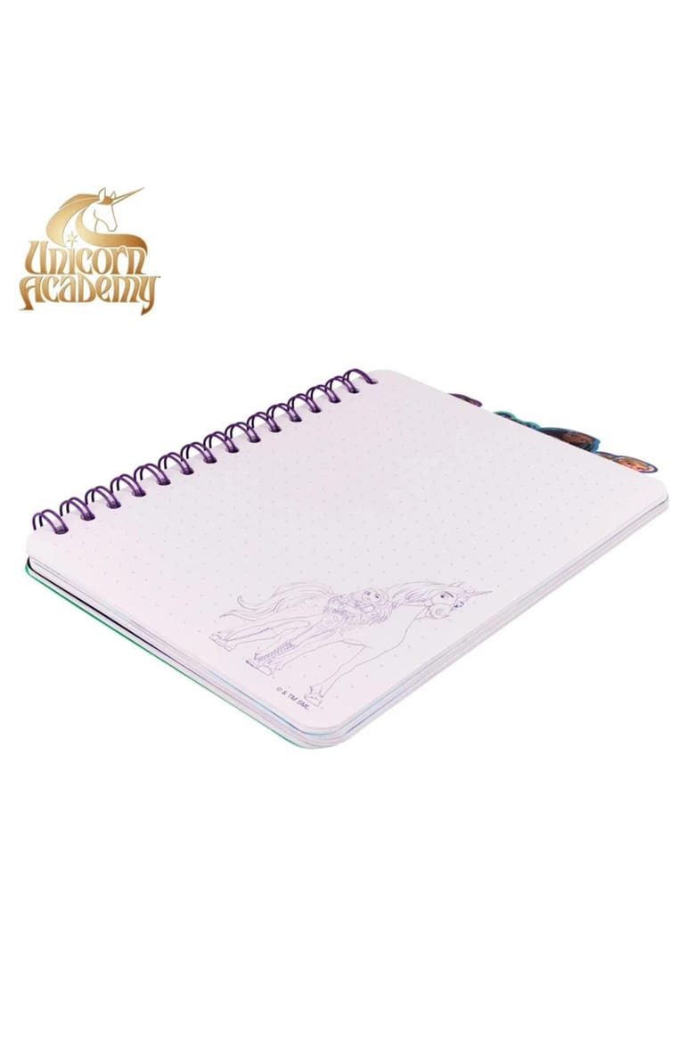 4 Tab Journal, Unicorn Academy, 160 Pages, Spiral Notebook, Kids 3+, Alternate, color, Multicolored