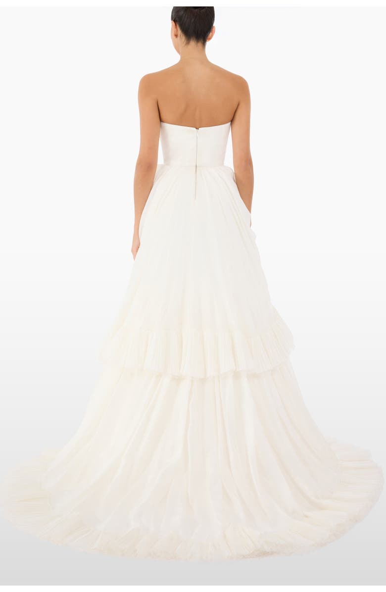 Jenny Packham Antonia Ruffled Bow Dress, Alternate, color, Ivory